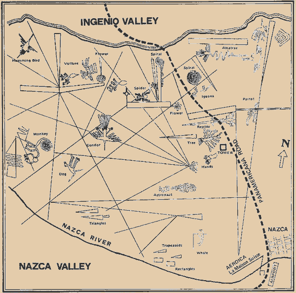 Mappa delle misteriose linee di Nazca