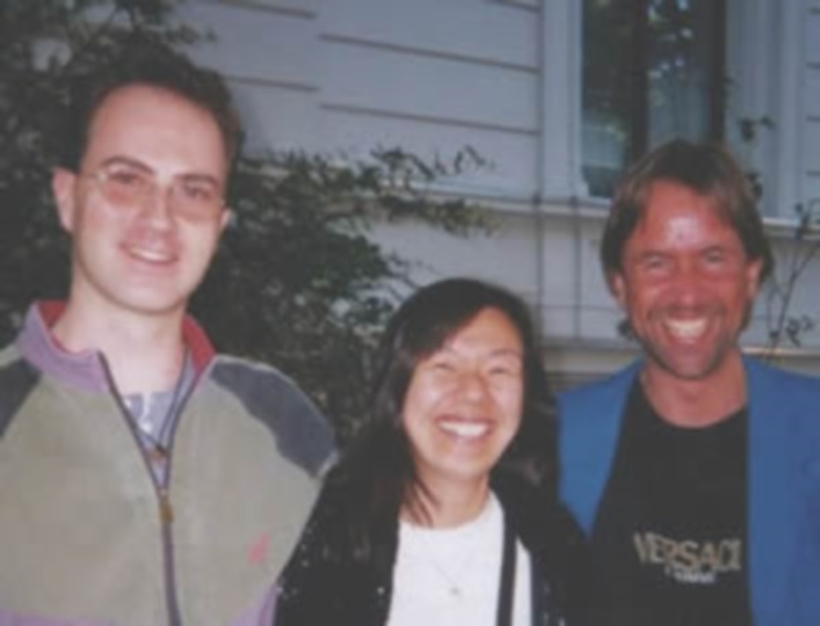 Dario Canil, Chetna Kobayashi e Frank Arjava Petter, a Hannover, Germania, nell'aprile del 1999. Vicino Belluno Seminari e corsi di Reiki e di Sciamanismo