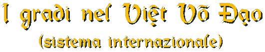 I Gradi nel Viet Vo Dao secondo il Sistema Internazionale