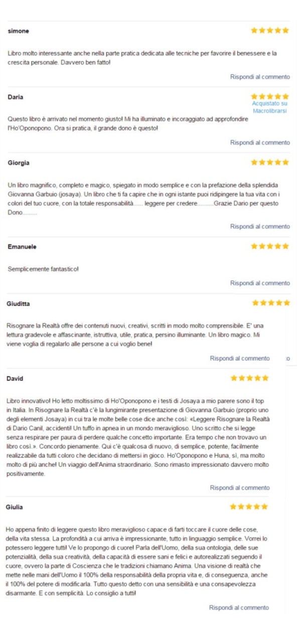 Recensioni al libro Risognare la Realtà di Dario Canil. Dario Canil, Risognare la realtà In Veneto, seminari Reiki tra Padova, Vicenza, Treviso, Venezia, Verona, Bassano del Grappa, Rovigo e Belluno