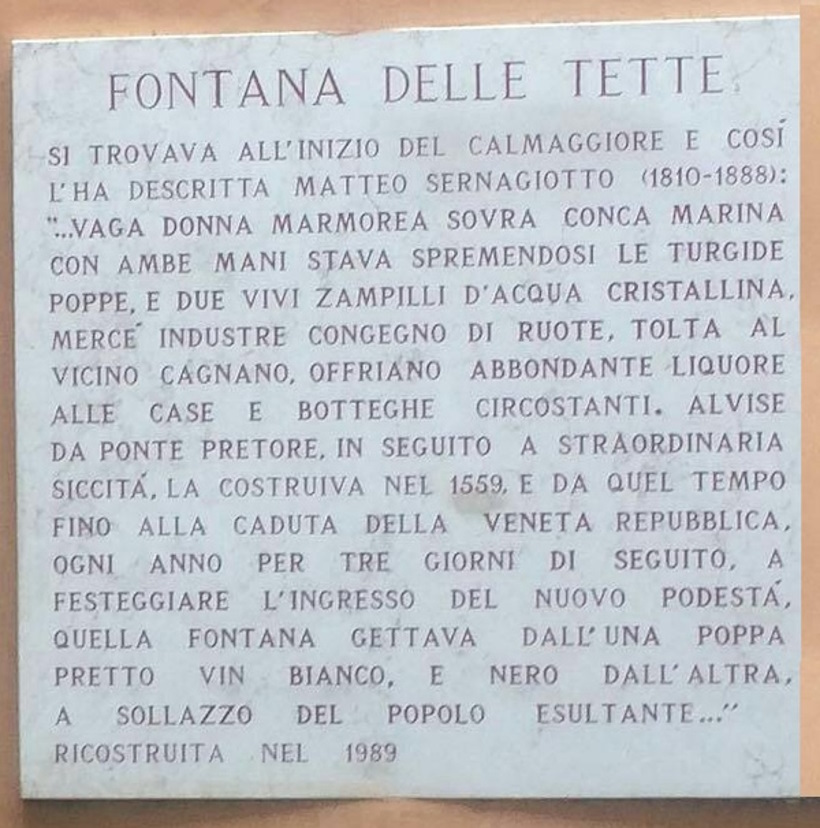 Fontana delle Tette a Treviso. Seminari e corsi Reiki vicino Treviso a Dolo Venezia.