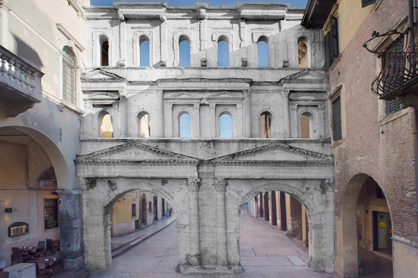 Luoghi memoriabili di Verona: Porta Borsari. Dario Canil presenta corsi e seminari Reiki vicino ad Porta Borsari, a Dolo (Venezia).
